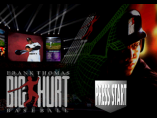 Frank Thomas Big Hurt Baseball title screen for Playstation
